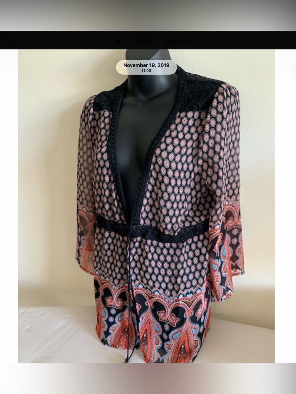 Miss Me Sheer Cardigan Style Top Size Small